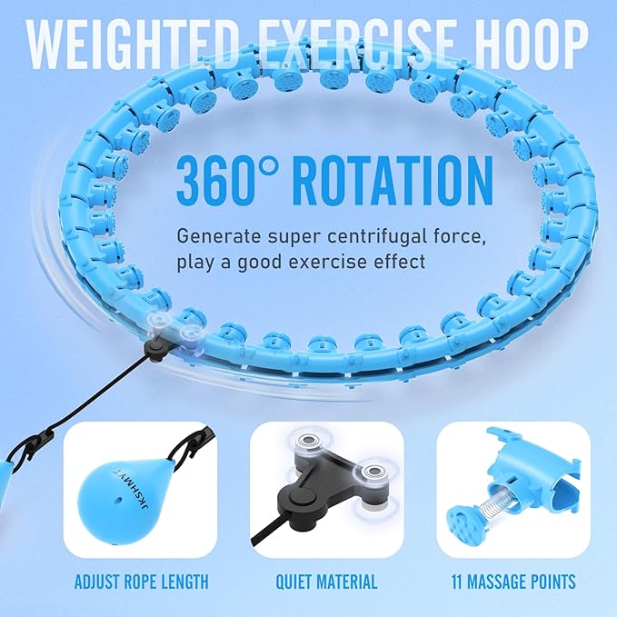 JKSHMYT Weighted Hula Circle Hoops for Adults Weight Loss 30 Detachable
