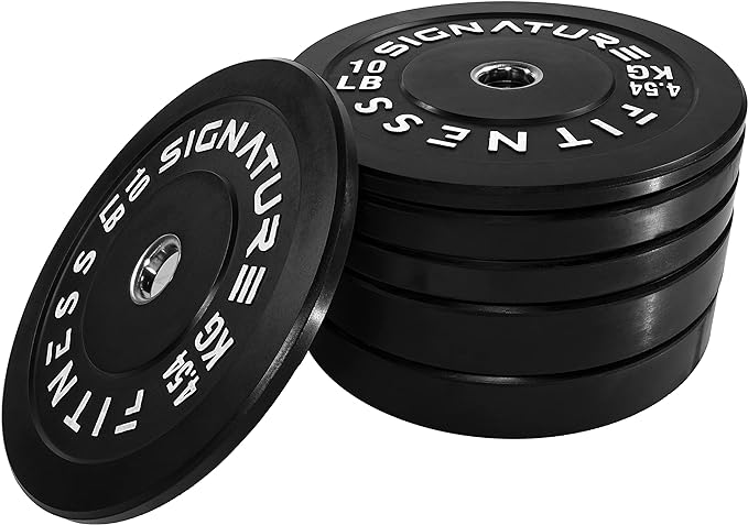 Signature Fitness 2" Olympic Bumper Plate Weight Plates 7FT Olympic