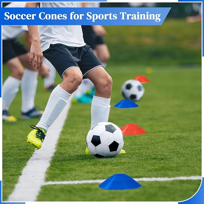 Sratte 200 Pcs Soccer Cones with Strap and