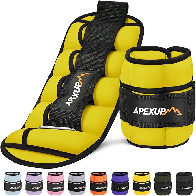 APEXUP 10lbs/Pair Adjustable Ankle Weights for Women and Men