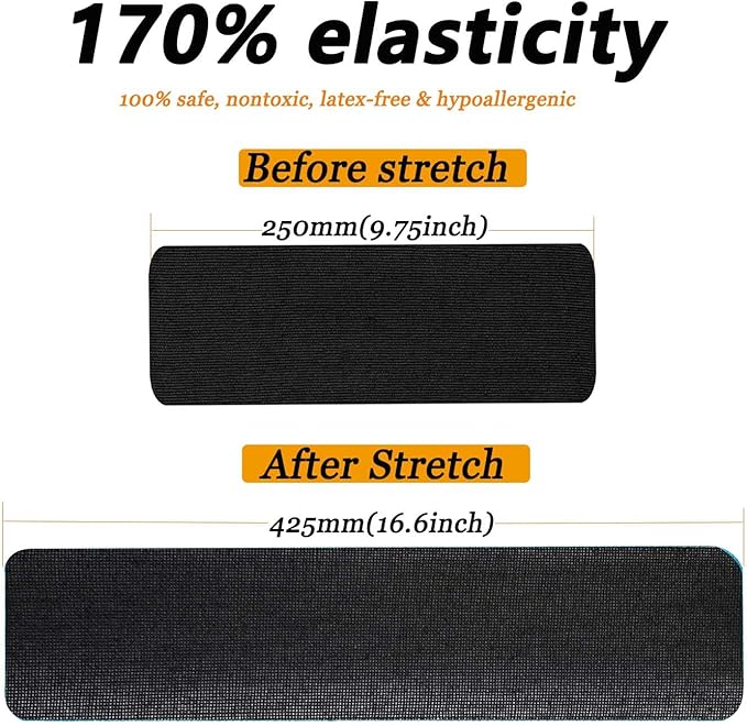 Kinesiology Tape Pro Precut 20 Strips Athletic Sports Waterproof Breathable Latex Free Tape for Ankle Wrists Knee Elastic Running Tennis Swimming Football Sports Activities Tapes (Black)