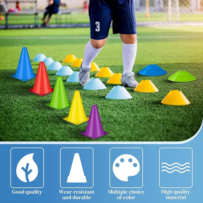 Jenaai 126 Pcs Training Plastic Cone Set 30 Pcs 96 Pcs