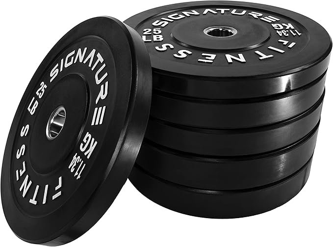 Signature Fitness 2" Olympic Bumper Plate Weight Plates 7FT Olympic