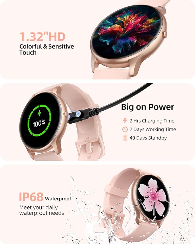Parsonver Fitness Tracker Bundle with Round Smart Watch, 2-Pack