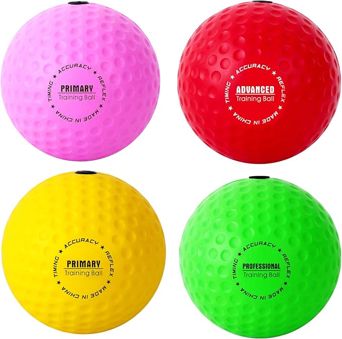 Ultimate Reflex Ball Set - 4 React Reflex Ball Plus 2 Adjustable Headband, Great for Reflex, Timing, Accuracy, Focus and Hand Eye Coordination Training for Boxing, MMA and Krav Mega