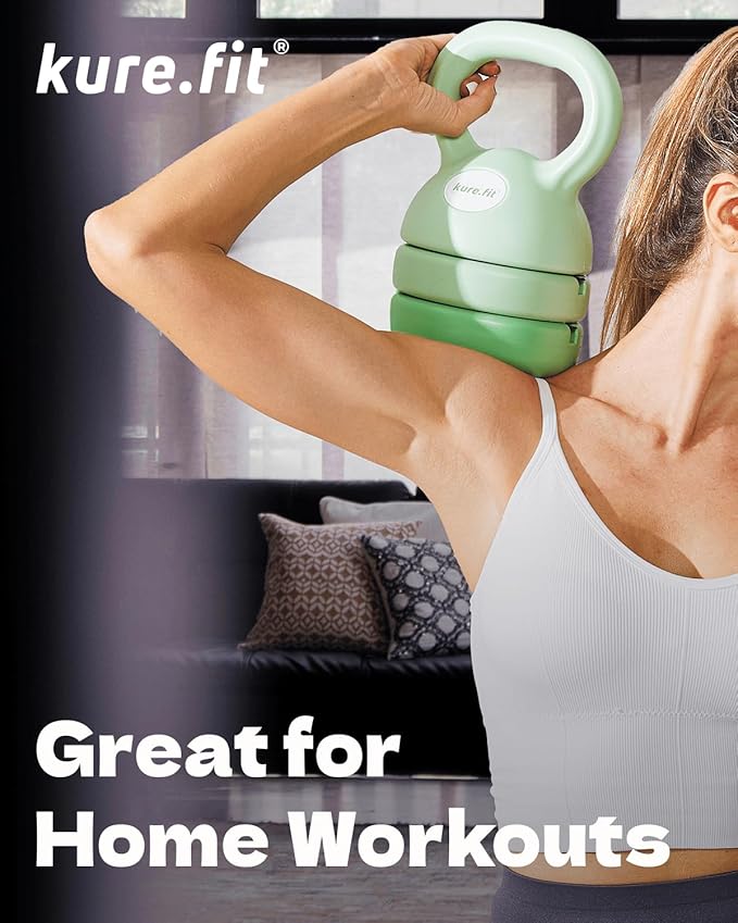 Adjustable Kettlebell | 5 lb - 12 lb | Kettlebell Weights Set for Home Gym | Full-Body Workouts, Strength Training, Weight Loss | Fabric Booty Band | Beginners & Women