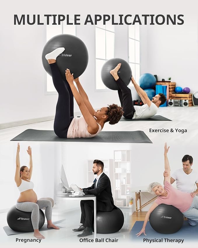 Trideer Yoga Ball Exercise Ball for Working Out 5 Sizes