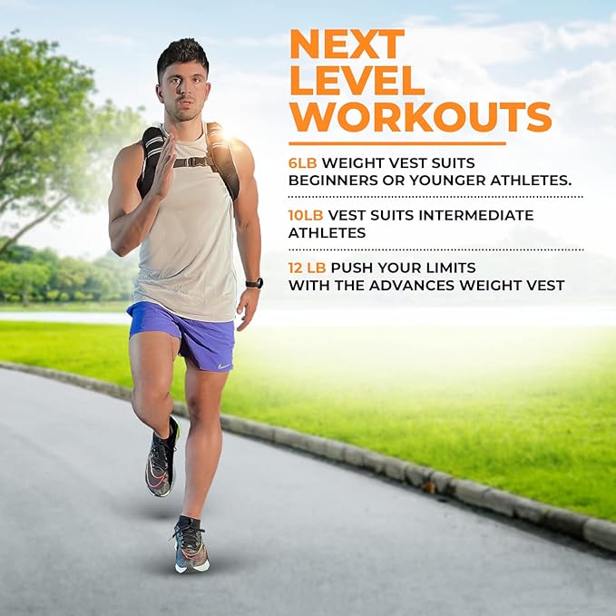 Weighted Vest 6lb, 10lb, 12lb, 25lb, 35lb, 45lb, 60lb Removable Iron Weights for Men and Women Workout for Calisthenics and Fitness Sport Training