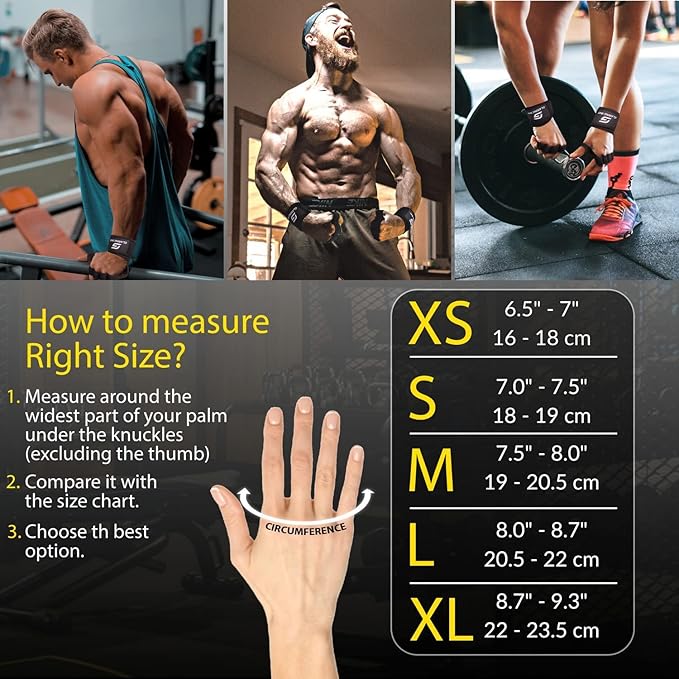 Neoprene Padded Weight Lifting Gloves for Men and Women - Ventilated Wrist Wrap Gloves for Athletes Gym Sessions Cycling Tracking & Sports with Full Palm Protection
