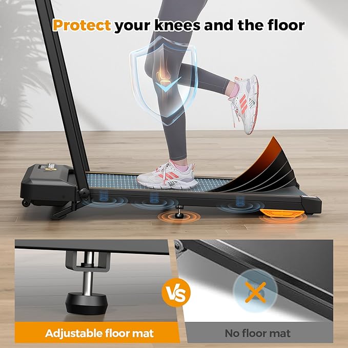 Walking Pad, Under Desk Treadmill for Home Office, Small Walking Pad with Handle Bar and Incline, Foldable Treadmill with Remote Control, APP