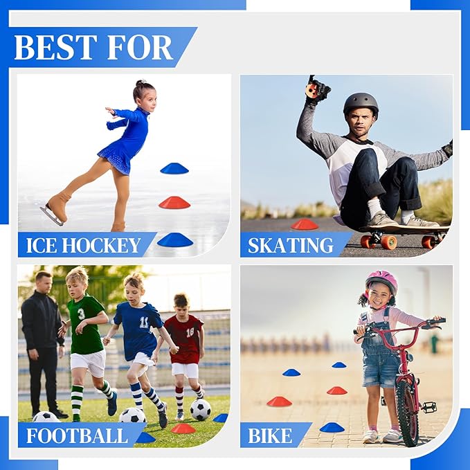 Sratte 200 Pcs Soccer Cones with Strap and