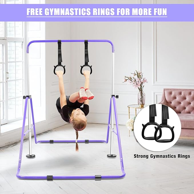 Gymnastics Bar for Home Expandable Adjustable Height Gymnastic