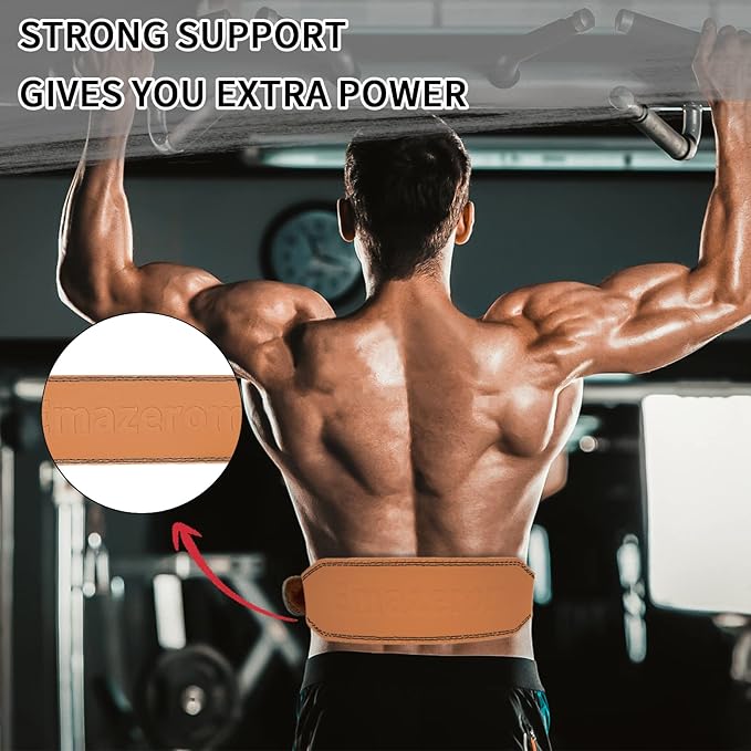 Leather Weight Lifting Belt for Men and Women