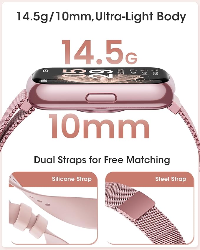 Fitness Tracker, 20+ Sport Modes Fitness Watches for Women with Steps/Distance/Calorie Tracker, Smart Watch for Android/iOS Phones, IP68 Smart Watches for Women, Step Pedometer, Gift (Pink)