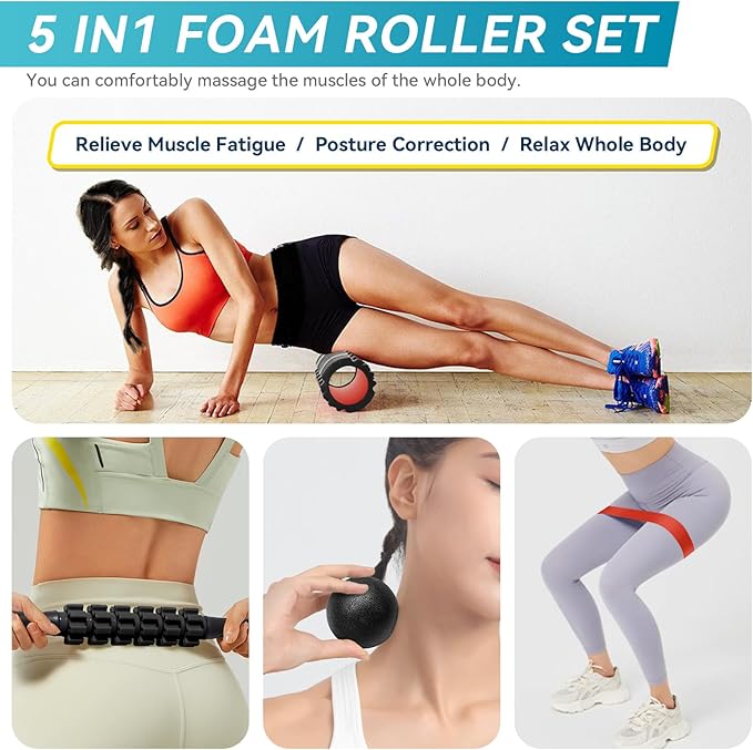 5 in1 Foam Roller Set for Deep Tissue