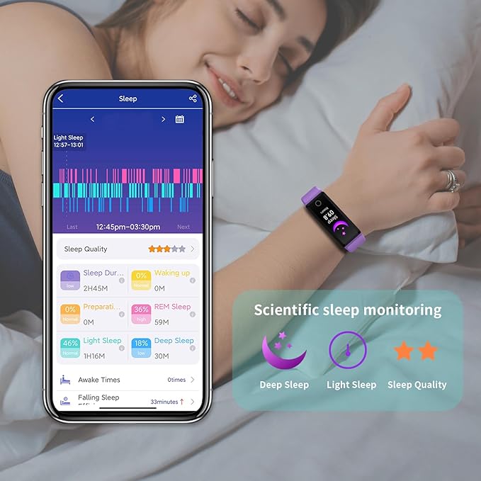 Fitness Tracker with 24 Hour Heart Rate Monitoring Sleep Monitoring Fitness Watch with Pedometer IP68 Waterproof Smart Bracelet with Step Tracker for Women Men