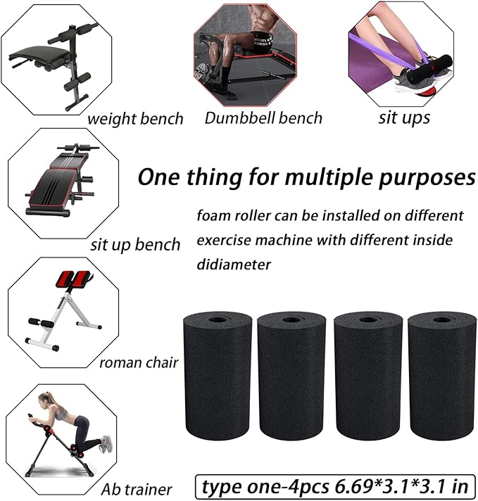 Foot Foam Pads Rollers Replacement Set for Home