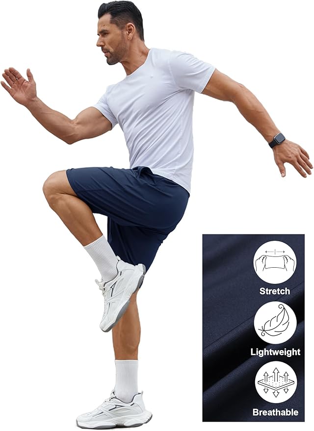 COOFANDY Men's Gym Workout Shorts 7 Inch Stretch Athletic Shorts Lightweight Running Training Short Pants with Pockets