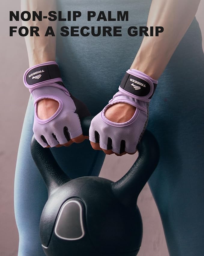 Trideer Weight Lifting Gloves for Women with Wrist Wraps Support, Workout Gloves for Women, Full Palm Protection, Grip for Gym Training, Fitness, Weightlifting, Exercise
