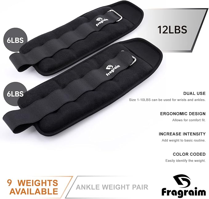 Ankle Weights for Women 1/2/3/4/6/8/10/12/15/20 LBS 1 Pair