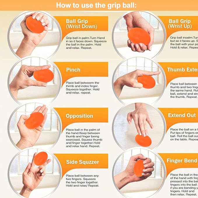 Sonew 5pcs Silicone Grip Ball Egg-Shaped Wrist Exercise