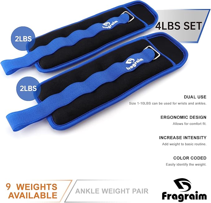 Ankle Weights for Women 1/2/3/4/6/8/10/12/15/20 LBS 1 Pair