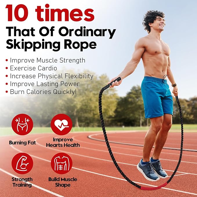 Jump Rope, 3lb 4lb 5lb Weighted Jump Rope 9.8ft Heavy