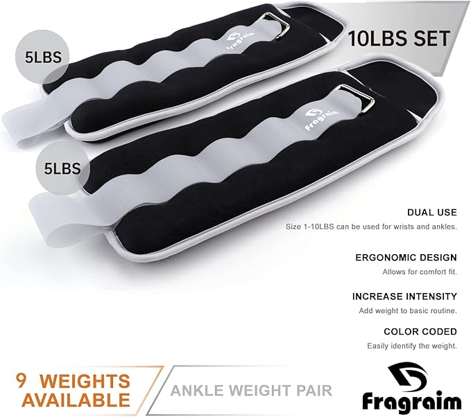 Ankle Weights for Women 1/2/3/4/6/8/10/12/15/20 LBS 1 Pair