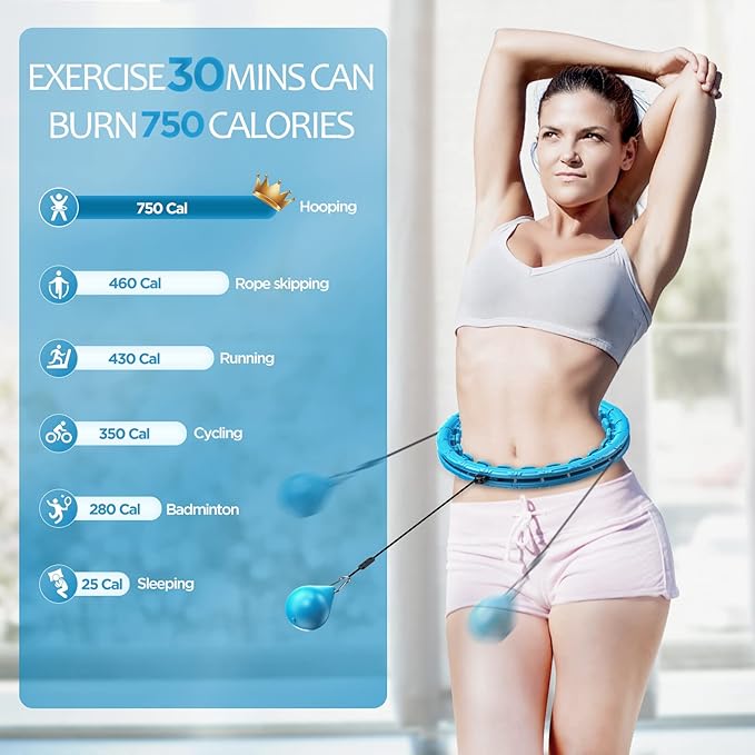 Weighted Exercise Hoop Plus Size 32 Detachable 2 in 1 Abdomen