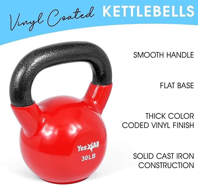 Yes4All Combo Kettlebells Vinyl Coated Weight Sets Great