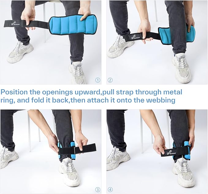 Sportneer Adjustable Ankle Weights 1 Pair 2 4 6 8 8 10 10 Lbs Jogging,1-5 lbs 1 Pair 2-10 lbs
