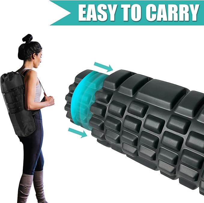 Foam Roller High Density Exercise Roller for Deep (2 Black)