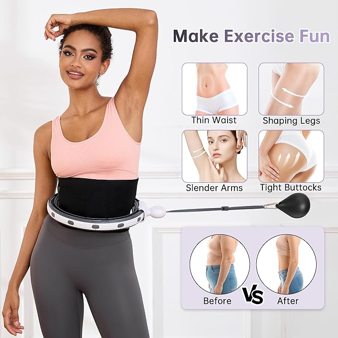 Weighted Fit Hoop Plus Size for Adult Weight Loss 18/32 Detachable 2 in 1, Great