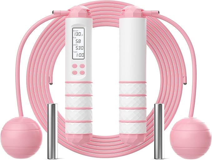 Cordless Weighted Jump Rope with Calorie Counter 9.85ft