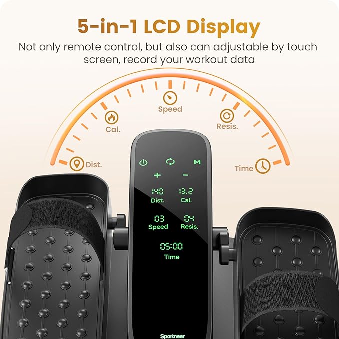 Under Desk Elliptical Training Machines: Pedal Exerciser Electric 2 in 1 Auto or Manual with 12 Adjustable Speeds Portable Under Desk Bike Leg Exerciser for Seniors While Sitting with Remote Control
