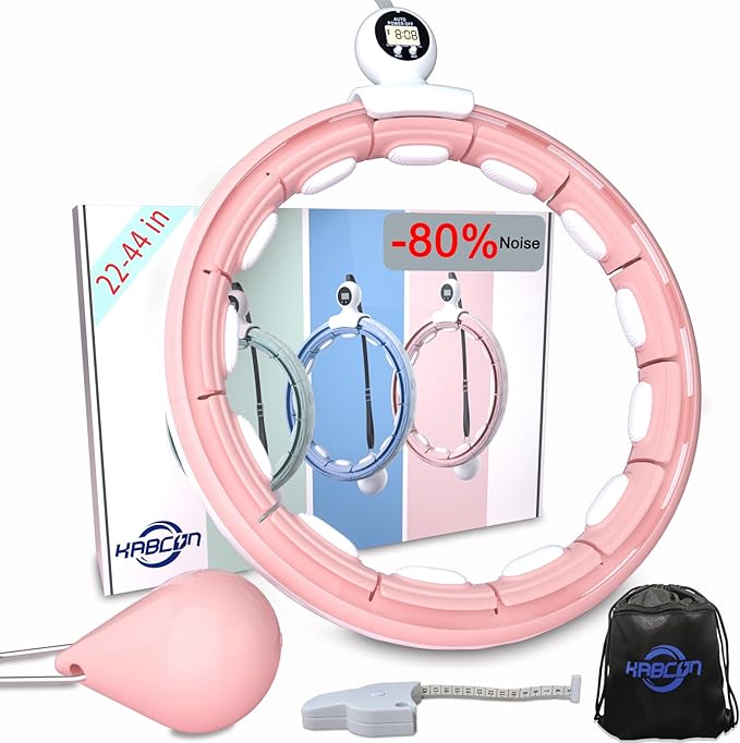 Silent Infinity Weighted Exercise Hoop with Counter Loss,16 Knots 2 in 1,with Weight