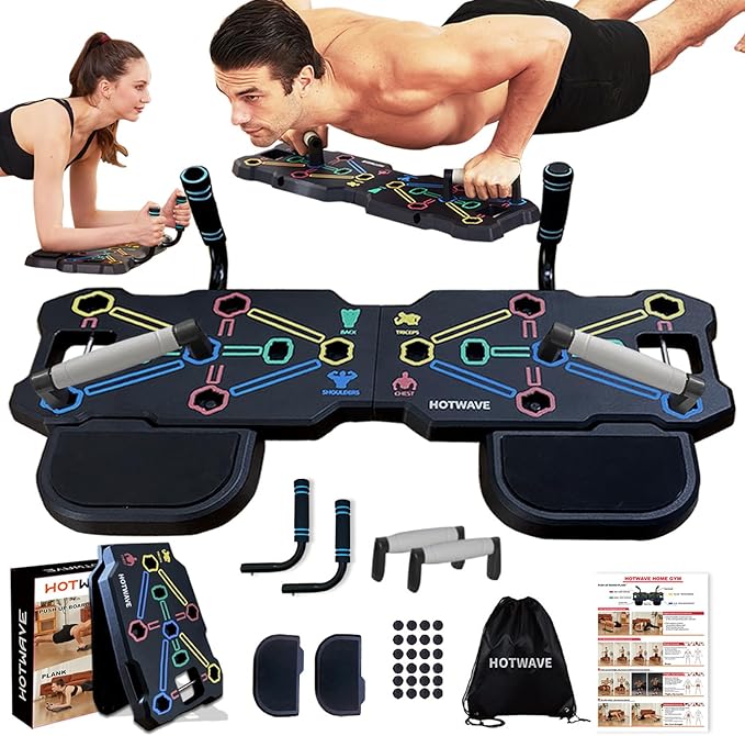 HOTWAVE Portable Workout Equipment with 20 Gym Accessories.Push