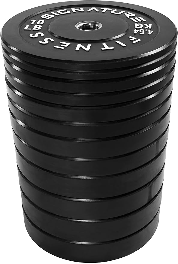 Signature Fitness 2" Olympic Bumper Plate Weight Plates 7FT Olympic
