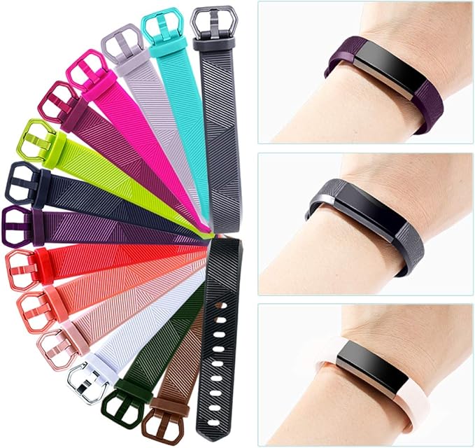 GEAK Bands Compatible with Fitbit Alta and Fitbit Alta HR, 3 Pack Soft Silicone Wristbands for Fitbit Alta HR Bands with Secure Metal Buckle for Men Women,Small Large