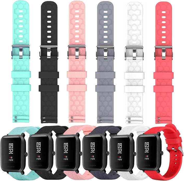 RuenTech 6-Pack Bands Compatible with Bestinn Smart Watch Band, Soft Silicone Quick Release Replacement Bands for Bestinn 1.47” Fitness Tracker
