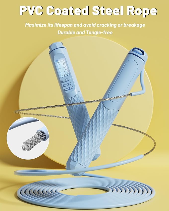 nonogo Cordless Jump Rope with Counter for Fitness - Adjustable Smart Skipping Rope For Men Women Kids Outdoor Speed Boxing Crossfit Workout Exercise Cardio