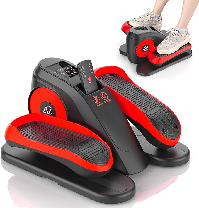 ANCHEER Under Desk Elliptical Machine, Electric Ellipse Leg Exerciser for Seniors with Remote Control, Quiet & Compact Pedal Exerciser, Manual & Auto Mode for Home and Office Use