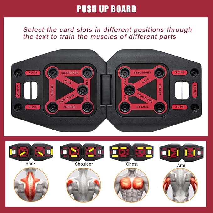 Home Gym Exercise Equipment - Portable Workout System 17 Fitness 9 in1 in1 Push