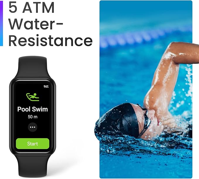 Amazfit Band 7 Fitness and Activity Trackers and Smartwatches, Heart Rate, SpO2, Sleep Analysis, Amazon Alexa Built-In, 18-Day Battery, Black