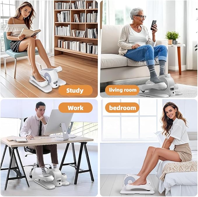 Under Desk Elliptical Machine,Elliptical Leg Exerciser Electric as Seen on TV with 12 Speeds,Suitable for Rehabilitation Exercise for Elderly Leg Exerciser Elliptical Trainer(Remote/LCD)