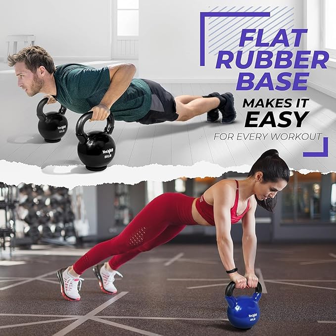 Yes4All Kettlebells Rubber Base (10-65 lbs)
