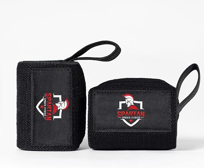 Spartan Sports Fitness Weightlifting Wrist Wraps 18" Professional Quality Wrist Support with Heavy Duty Thumb Loop - Best for Powerlifting Competition, Strength Training, Bodybuilding.