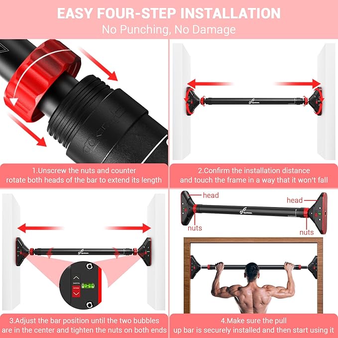 Sportneer Pull Up Bar: Strength Training Pull-up Bars 440 lbs