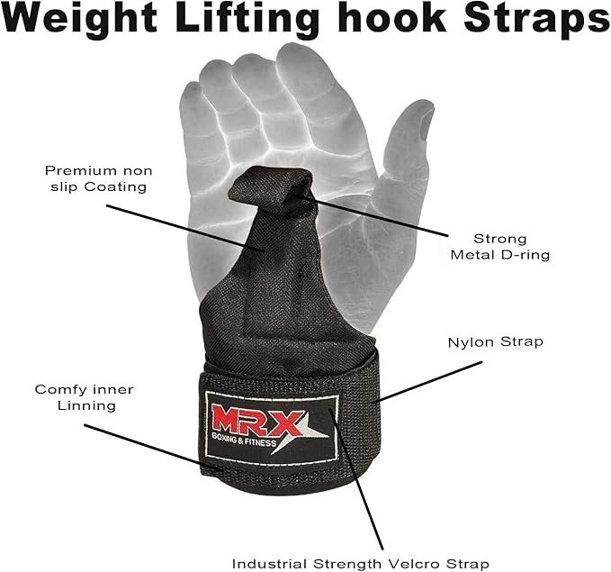 MRX Power Weight Lifting Straps Wrist Support Heavyduty