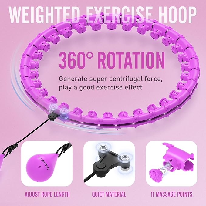 JKSHMYT Weighted Hula Circle Hoops for Adults Weight Loss 30 Detachable